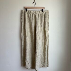 Lafayette 148 New York Riverside Linen Wide Leg Pull On Pants XXL Agave Green